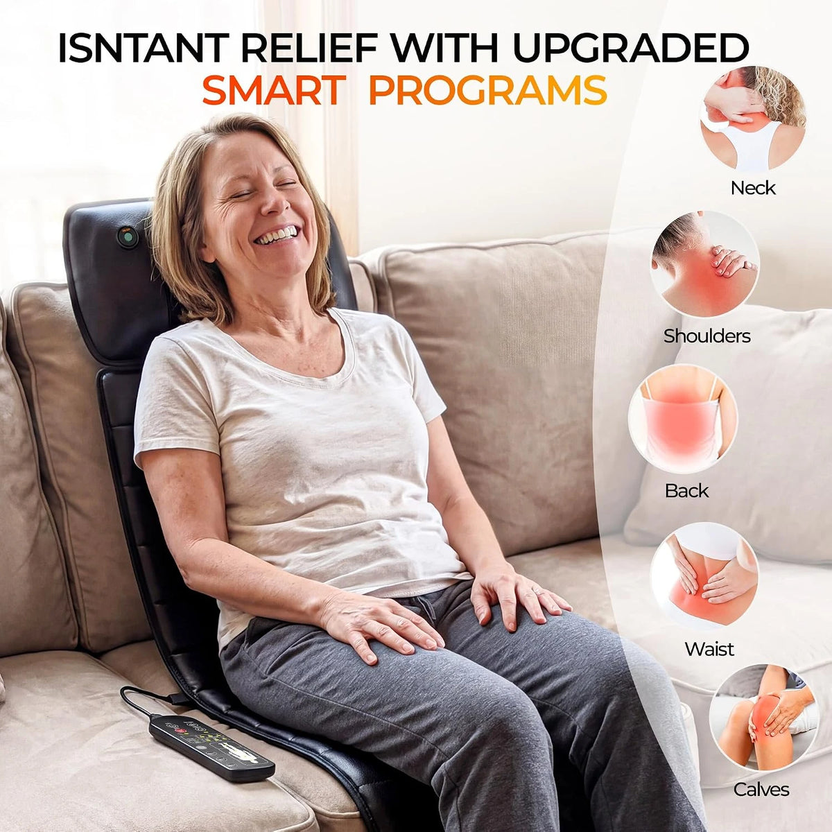 Full Body Heated Massage Mat With Vibration And Lumbar Support