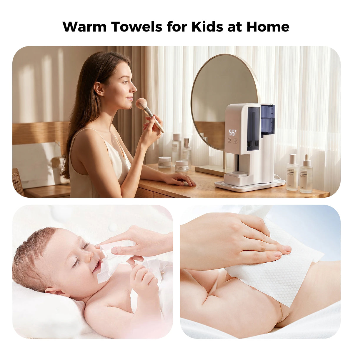 Compressed Towel Warmer With Fast Heating And Touch Screen Controls