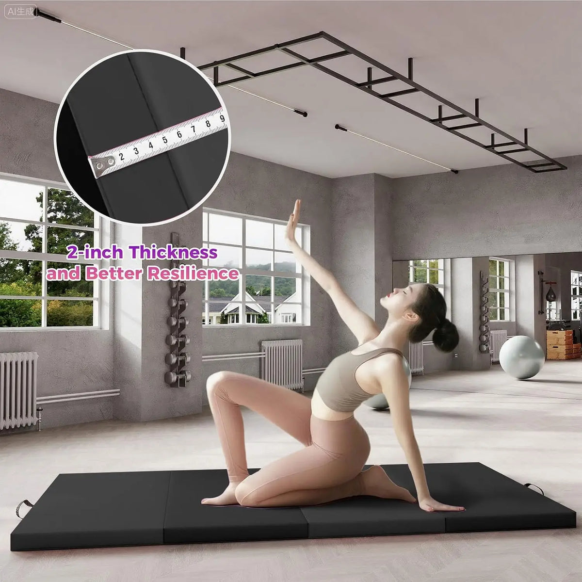 Foldable Foam Exercise Mat for Yoga Pilates Gymnastics and Training