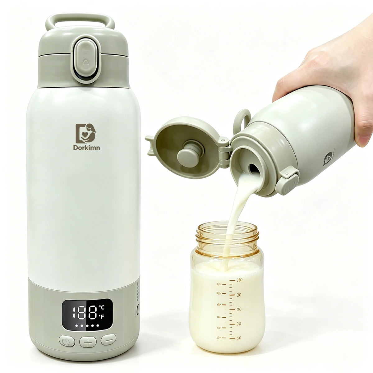 Portable USB Rechargeable Heated Water Bottle With Digital Temperature Display