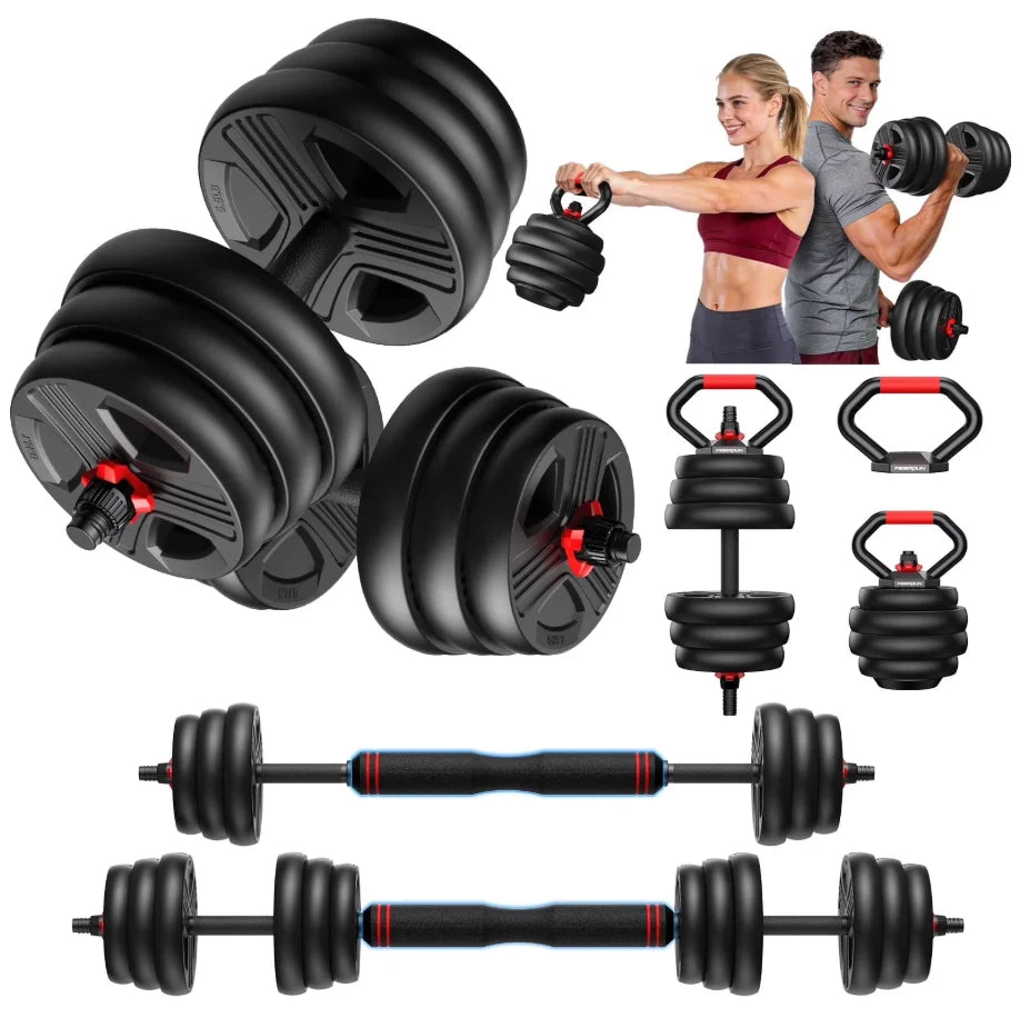 FED Fitness Adjustable Five In One Dumbbell Barbell Kettlebell Set