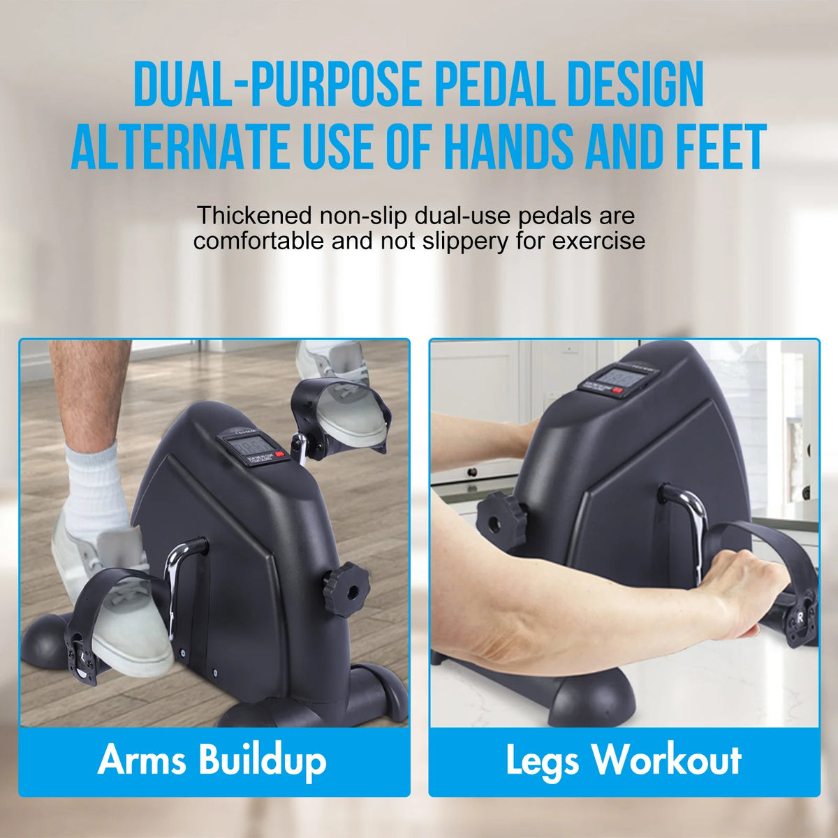 Motorized Under Desk Pedal Exerciser With Digital LCD Display