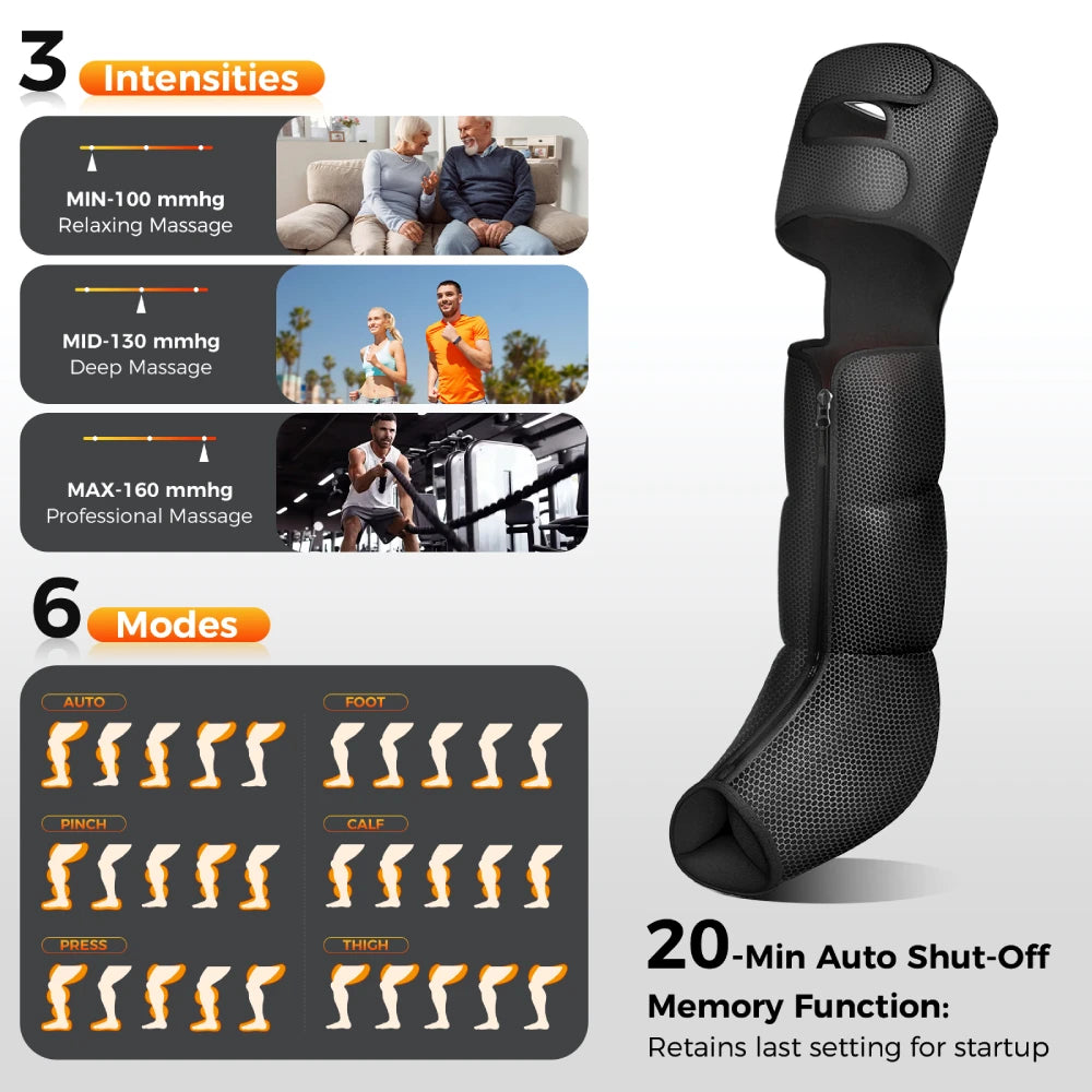 Nekteck Leg Compression Massager With Heat For Circulation Relief