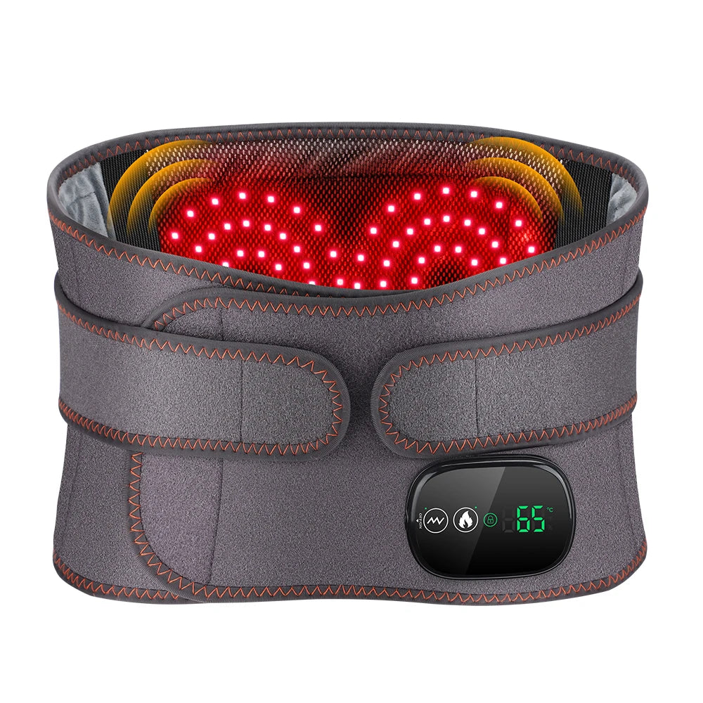 Agdoad Heated Vibration Waist Massager Belt With Red Light Therapy