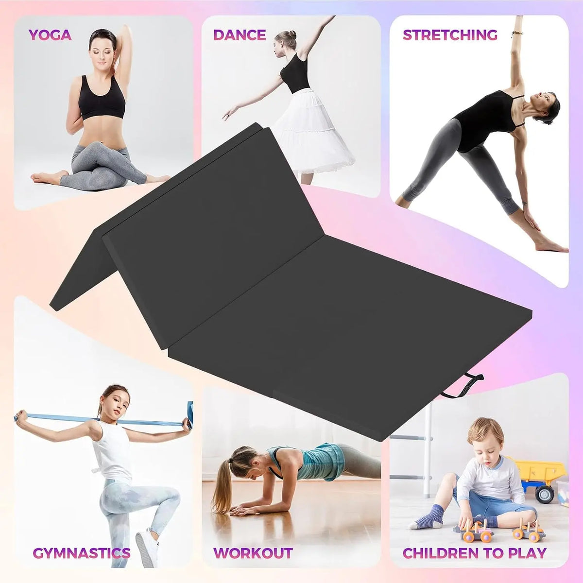 Foldable Foam Exercise Mat for Yoga Pilates Gymnastics and Training