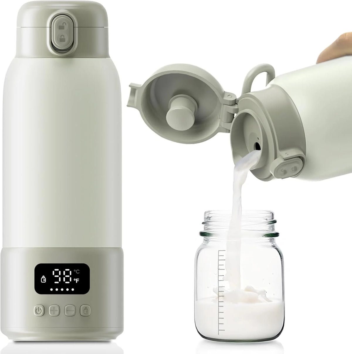 Portable USB Rechargeable Heating Thermos Cup With LED Display