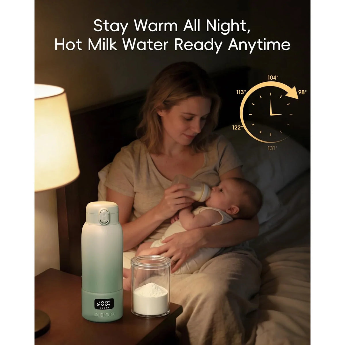 Portable USB Rechargeable Heating Thermos Cup With LED Display