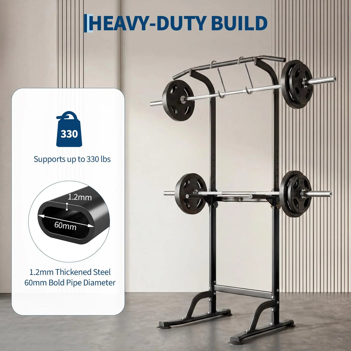 HiMISS Adjustable Power Tower With Pull Up And Dip Station