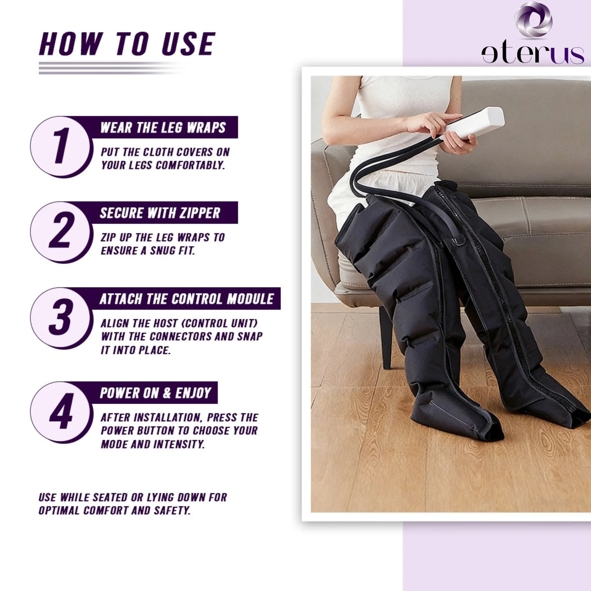 Eterus 360 Air Compression Leg Massager With Controller