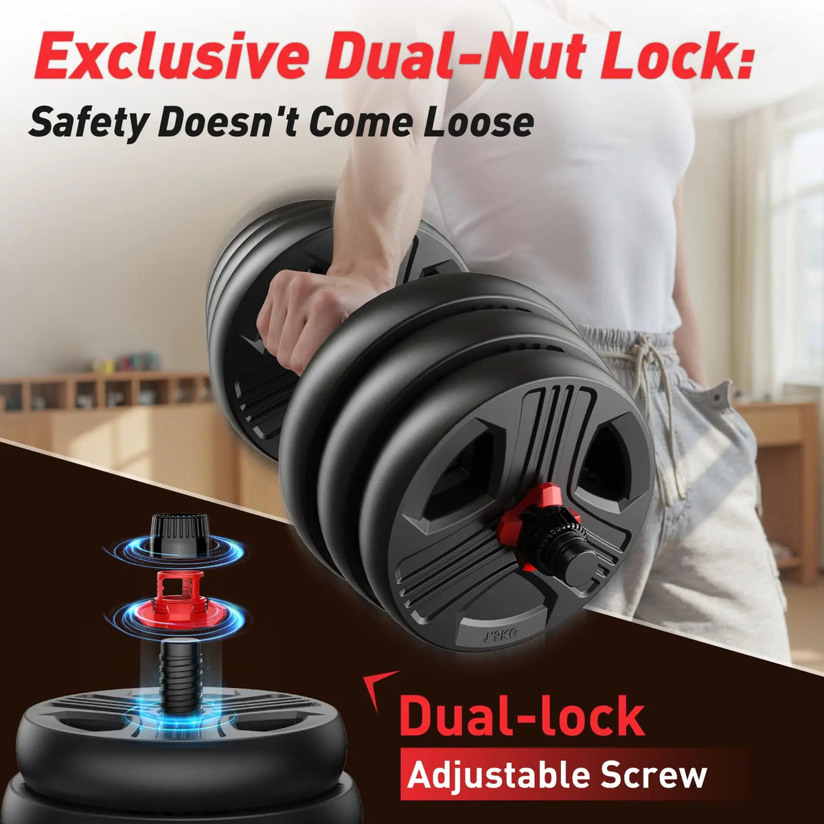 FED Fitness Adjustable Five In One Dumbbell Barbell Kettlebell Set