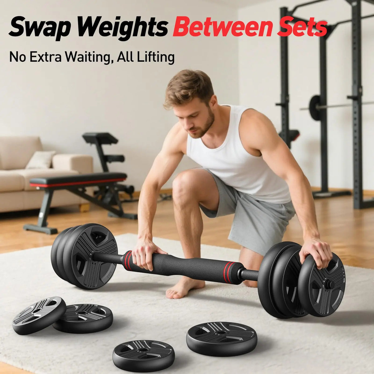 FED Fitness Adjustable Five In One Dumbbell Barbell Kettlebell Set