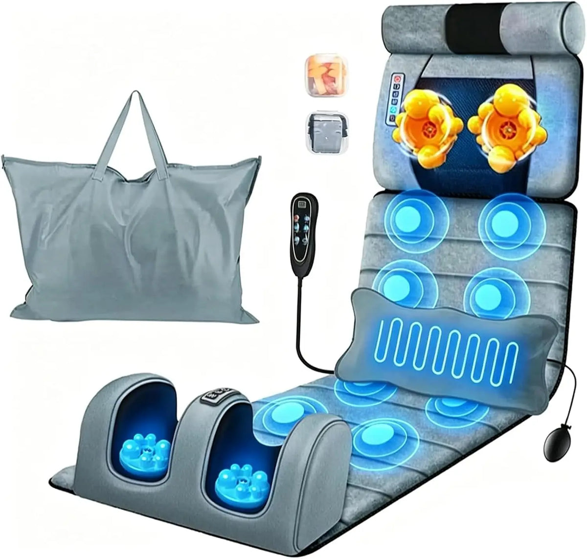 Full Body Heated Massage Mat With Vibration And Lumbar Support
