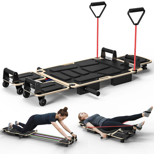 5-in-1 Foldable Pilates Reformer for Full Body Home Workout