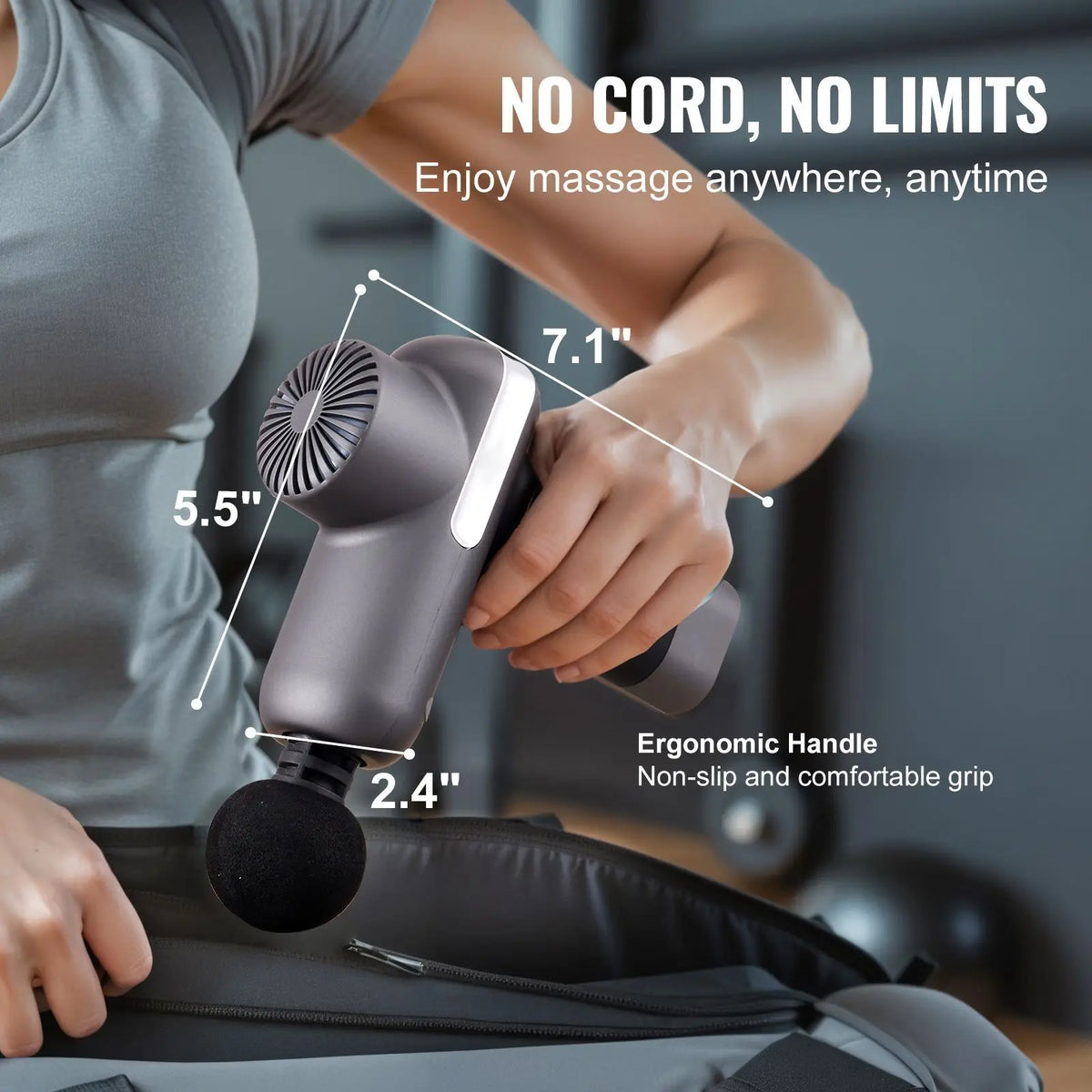 Percussion Massage Gun With 5 Speeds And 6 Massage Heads