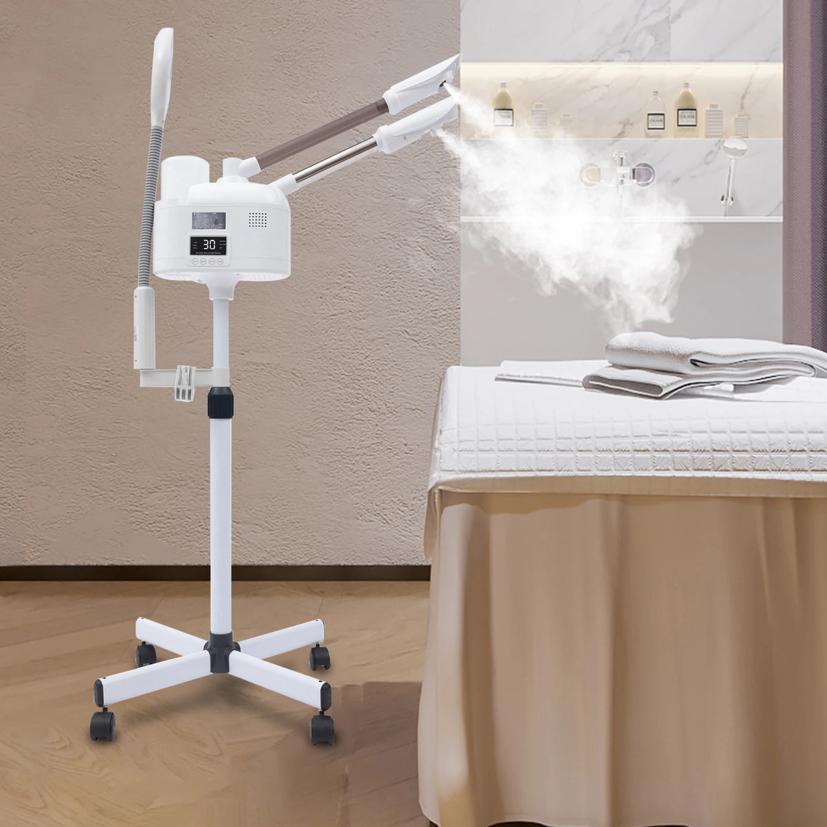 Bymaocar 3-in-1 Facial Steamer With Hot And Cold Nozzles