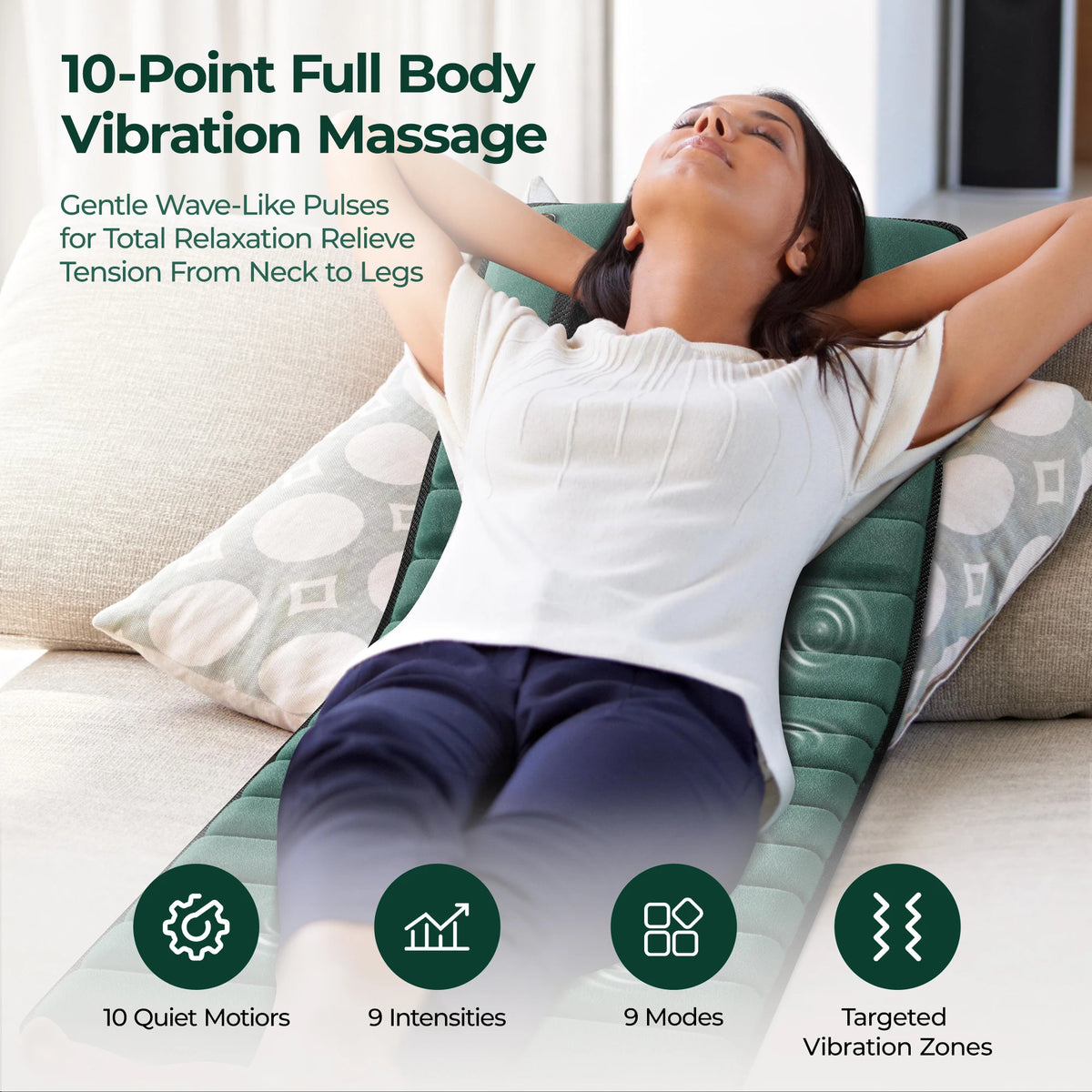 HIMOUTA Full Body Massage Mat With Heat And Vibration Relief