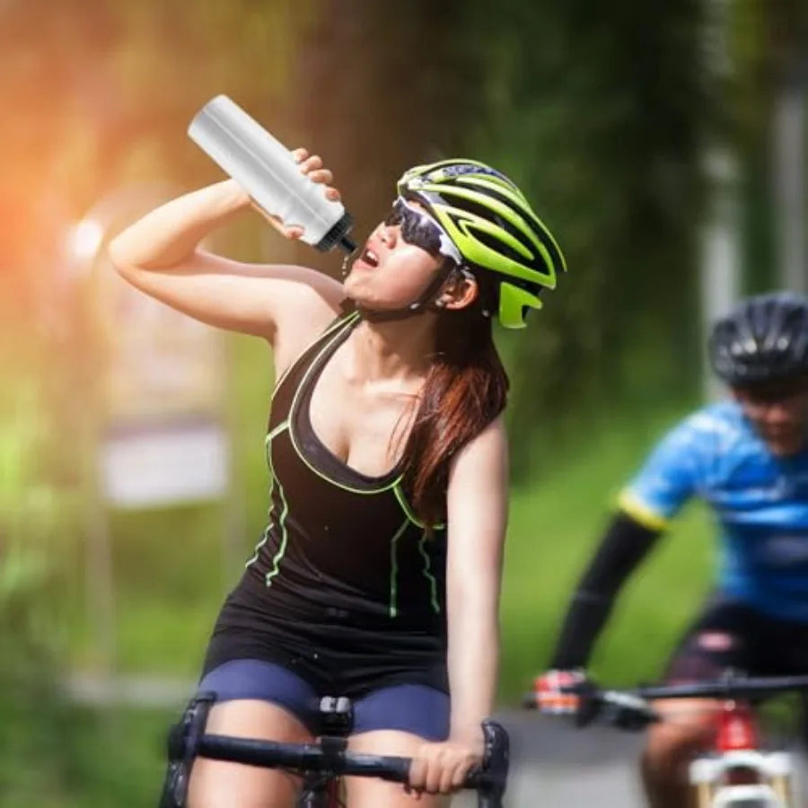 Sports Water Bottle With Straw And Two Squeeze Lids
