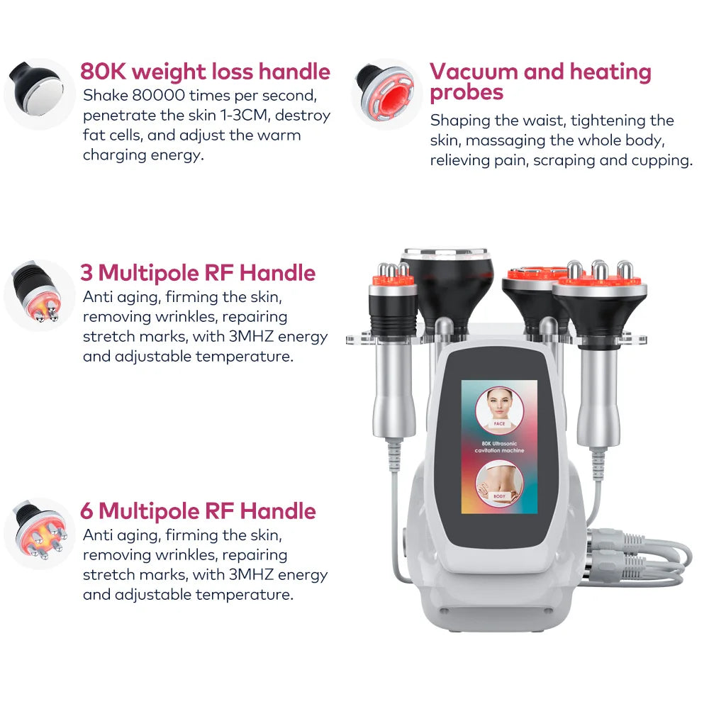 Four In One Ultrasonic Body Cavitation Skin Tightening Facial Massager