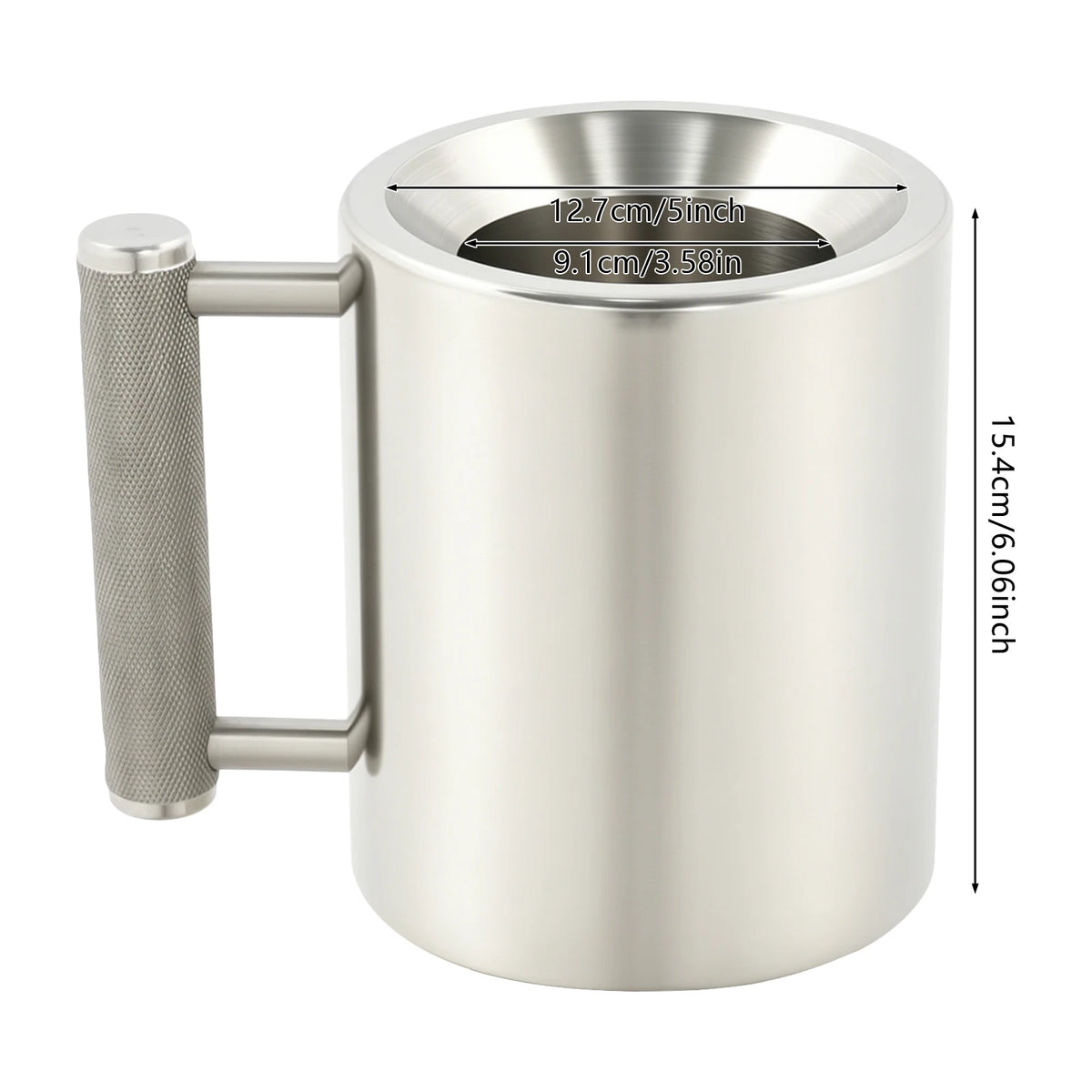 Stainless Steel Dumbbell Mug And Fitness Water Bottle With Grip