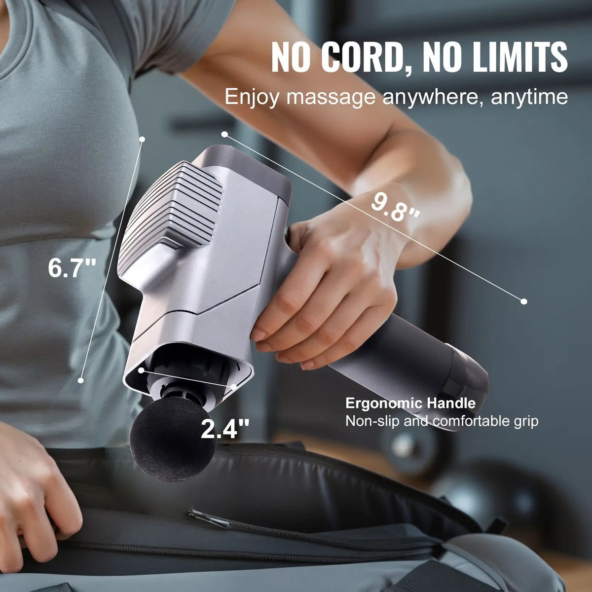 Percussion Massage Gun with Adjustable Speeds and Multiple Massage Heads