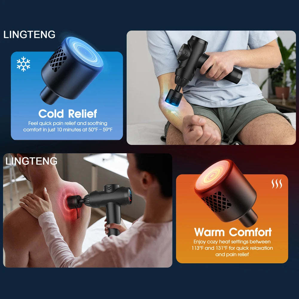 LINGTENG Hot And Cold Deep Tissue Massage Gun Muscle Relief