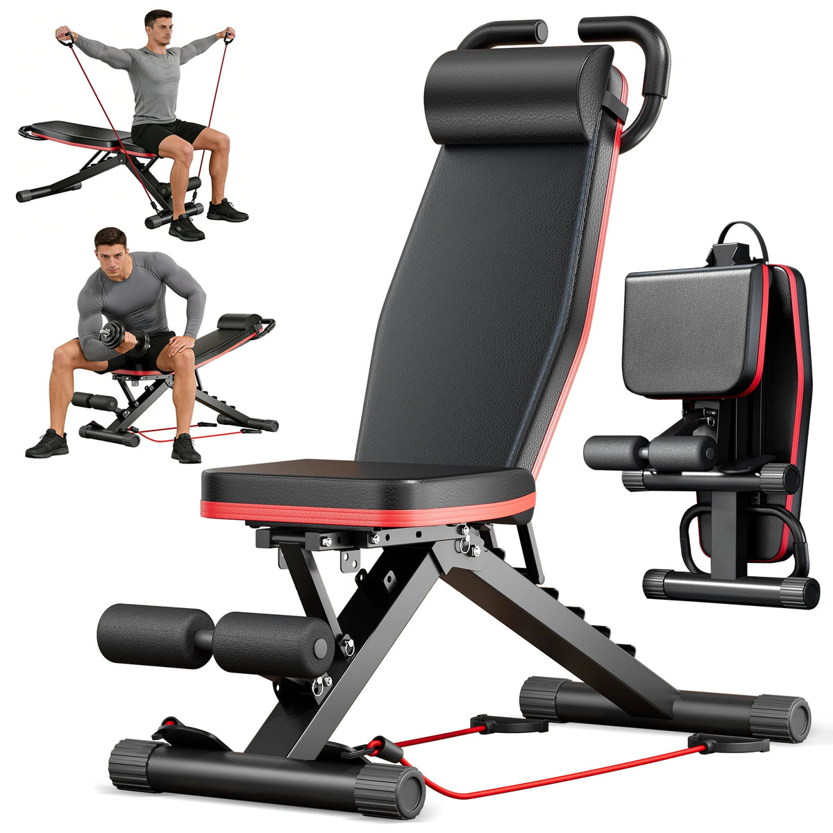 Foldable Multi Functional Dumbbell Bench for Full Body Strength Training