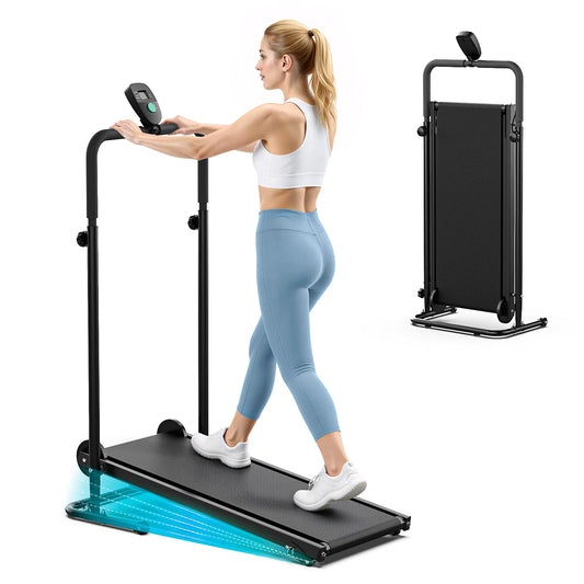 AKLUER Non Motorized Treadmill With Incline And LCD Monitor