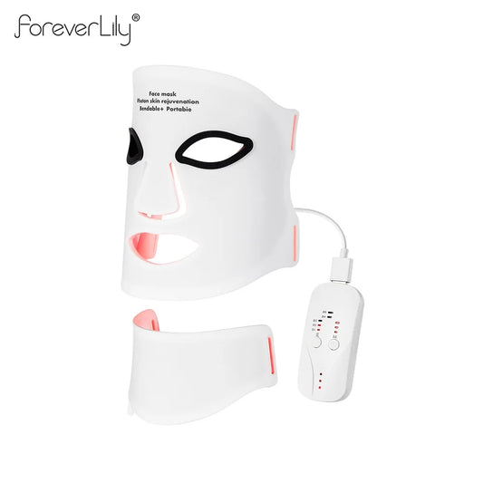 Iebilif LED Silicone Face Neck Therapy Mask for Skin Rejuvenation