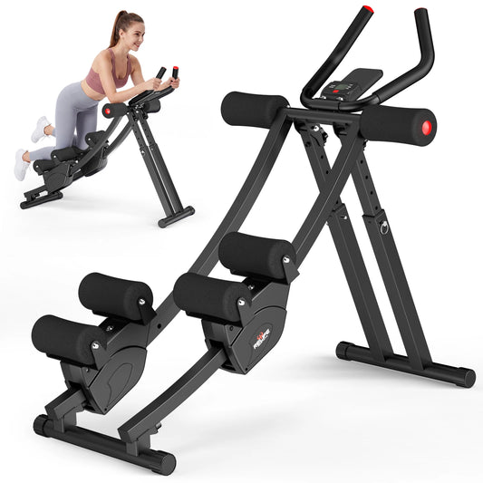 Foldable Dual Split Track Ab Machine With Adjustable Resistance