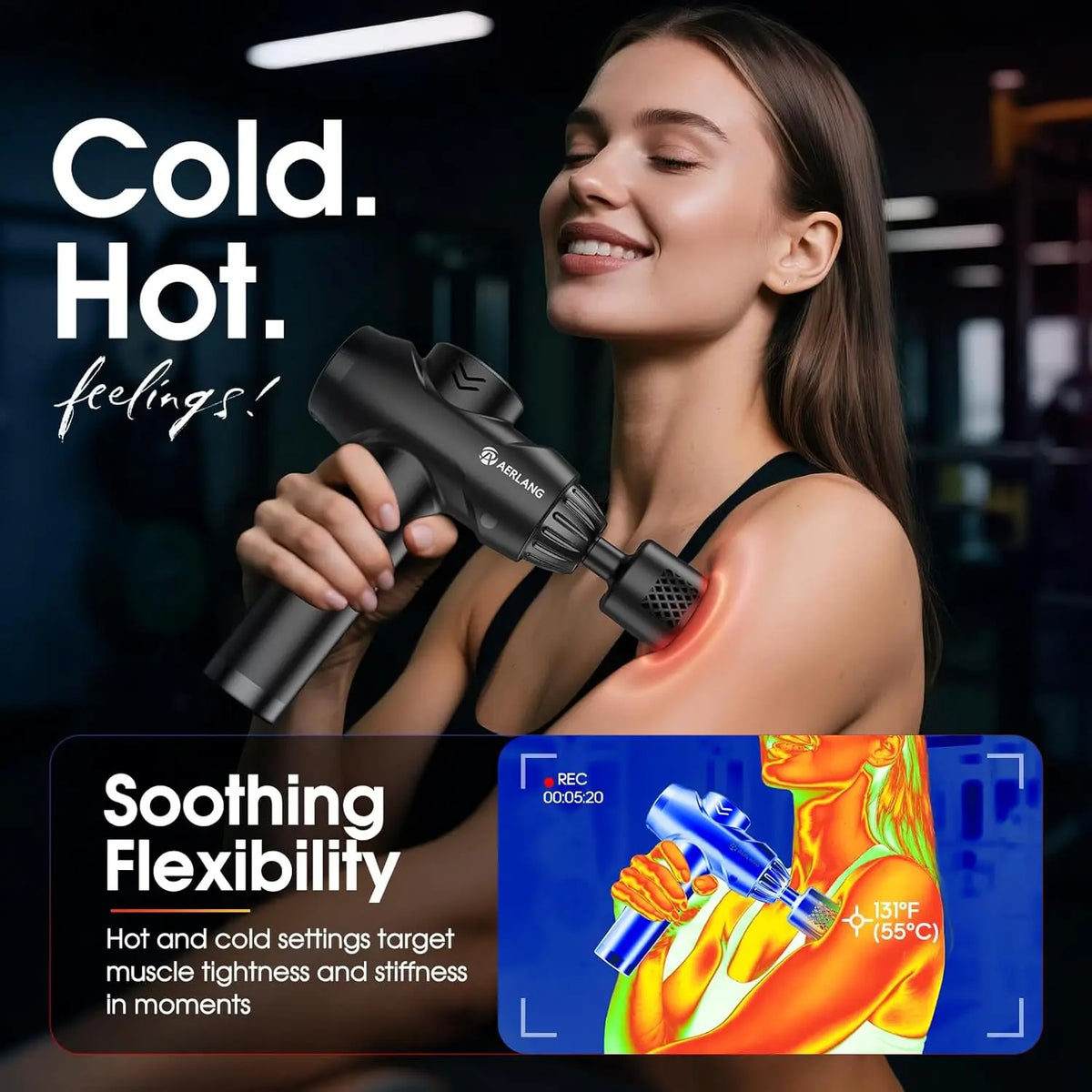 LINGTENG Hot And Cold Deep Tissue Massage Gun Muscle Relief