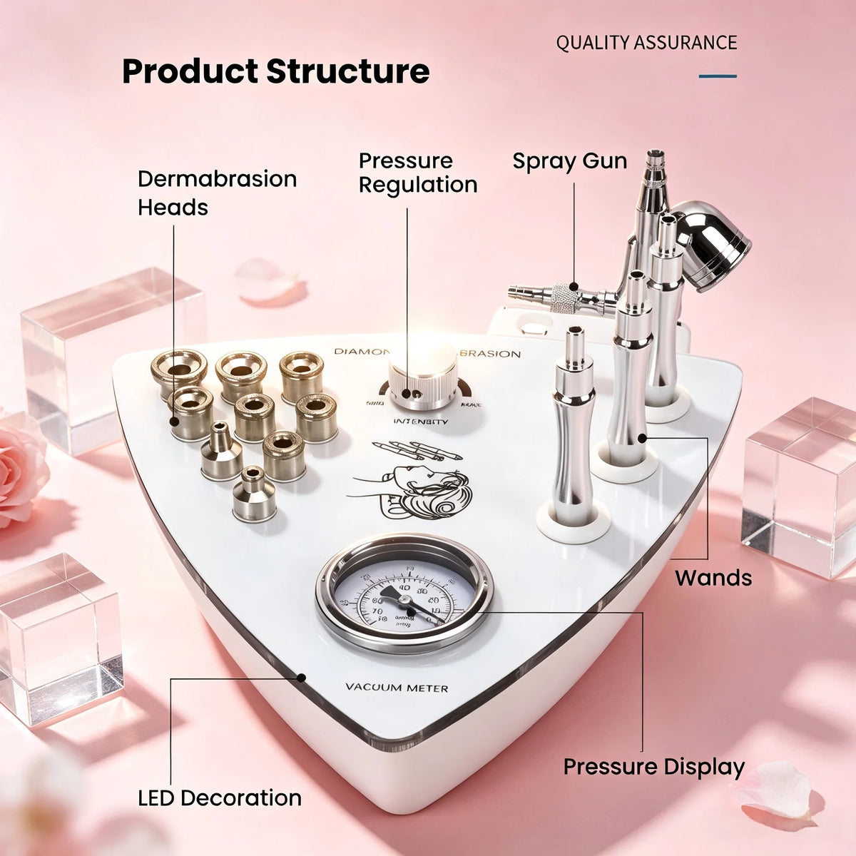 Professional 3 In 1 Facial Microdermabrasion Skin Care Beauty Device