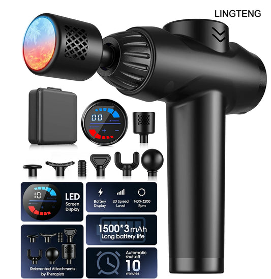 LINGTENG Hot And Cold Deep Tissue Massage Gun Muscle Relief