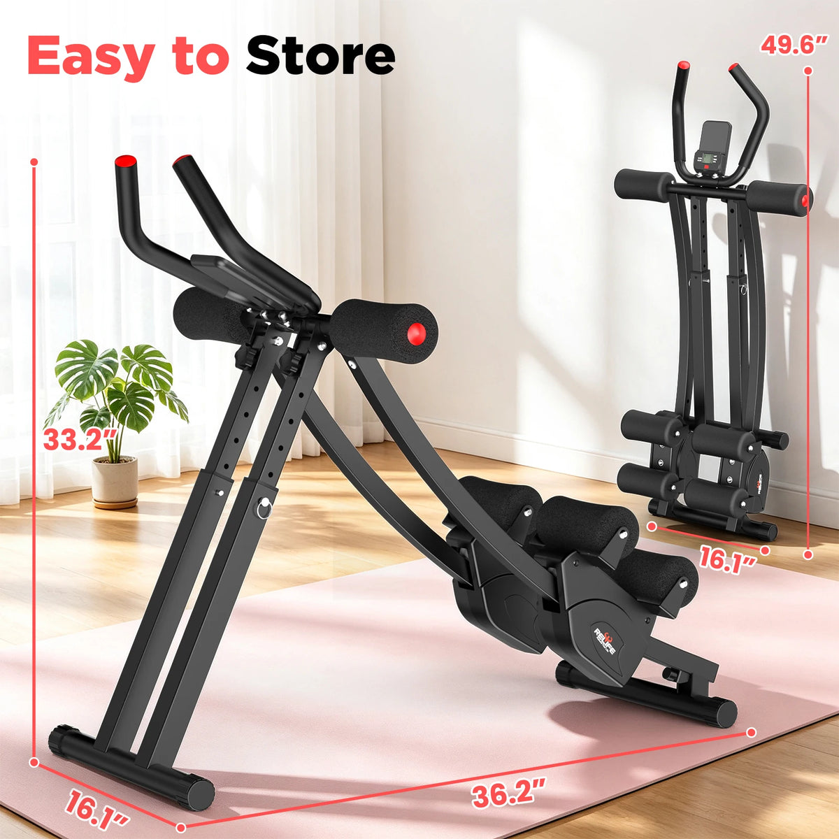 Foldable Dual Split Track Ab Machine With Adjustable Resistance
