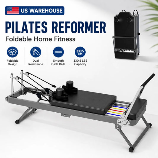 Foldable Pilates Reformer for Home Gym Full Body Training Machine