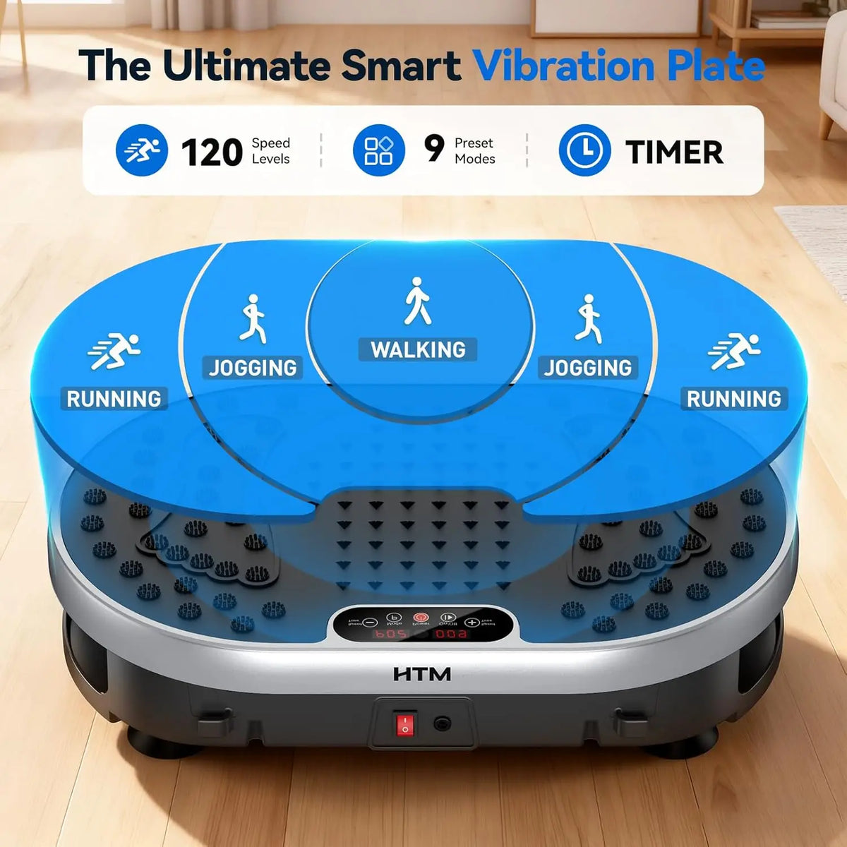 HTM Vibration Plate Exercise Machine 120 Speeds Preset Programs