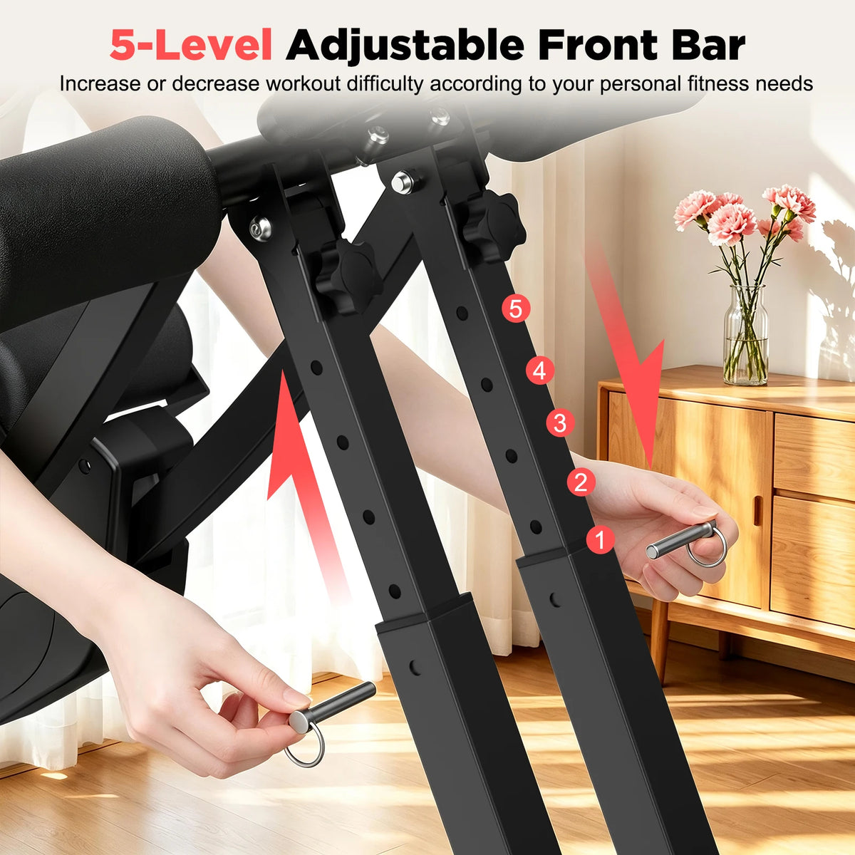 Foldable Dual Split Track Ab Machine With Adjustable Resistance
