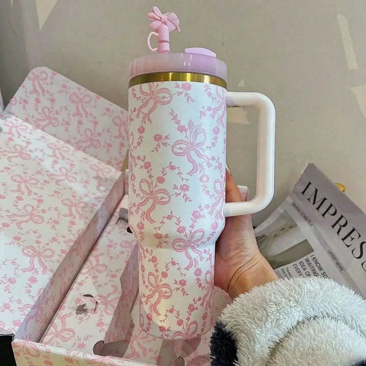 Insulated Stainless Steel Tumbler With Comfortable Handle For Travel