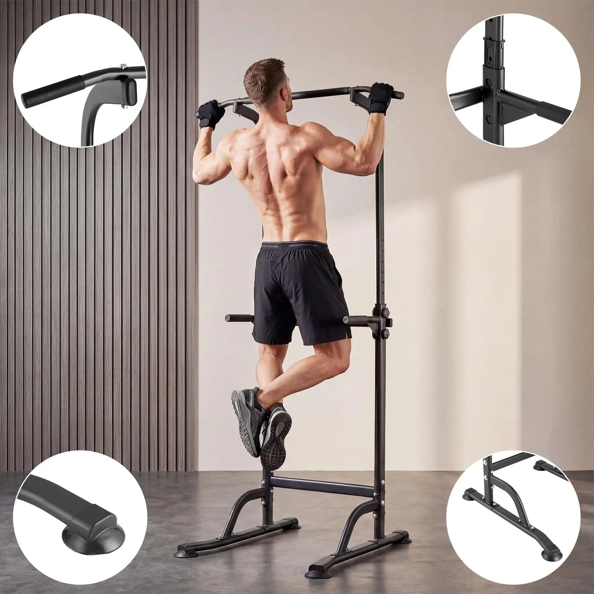 HiMISS Adjustable Power Tower With Pull Up And Dip Station