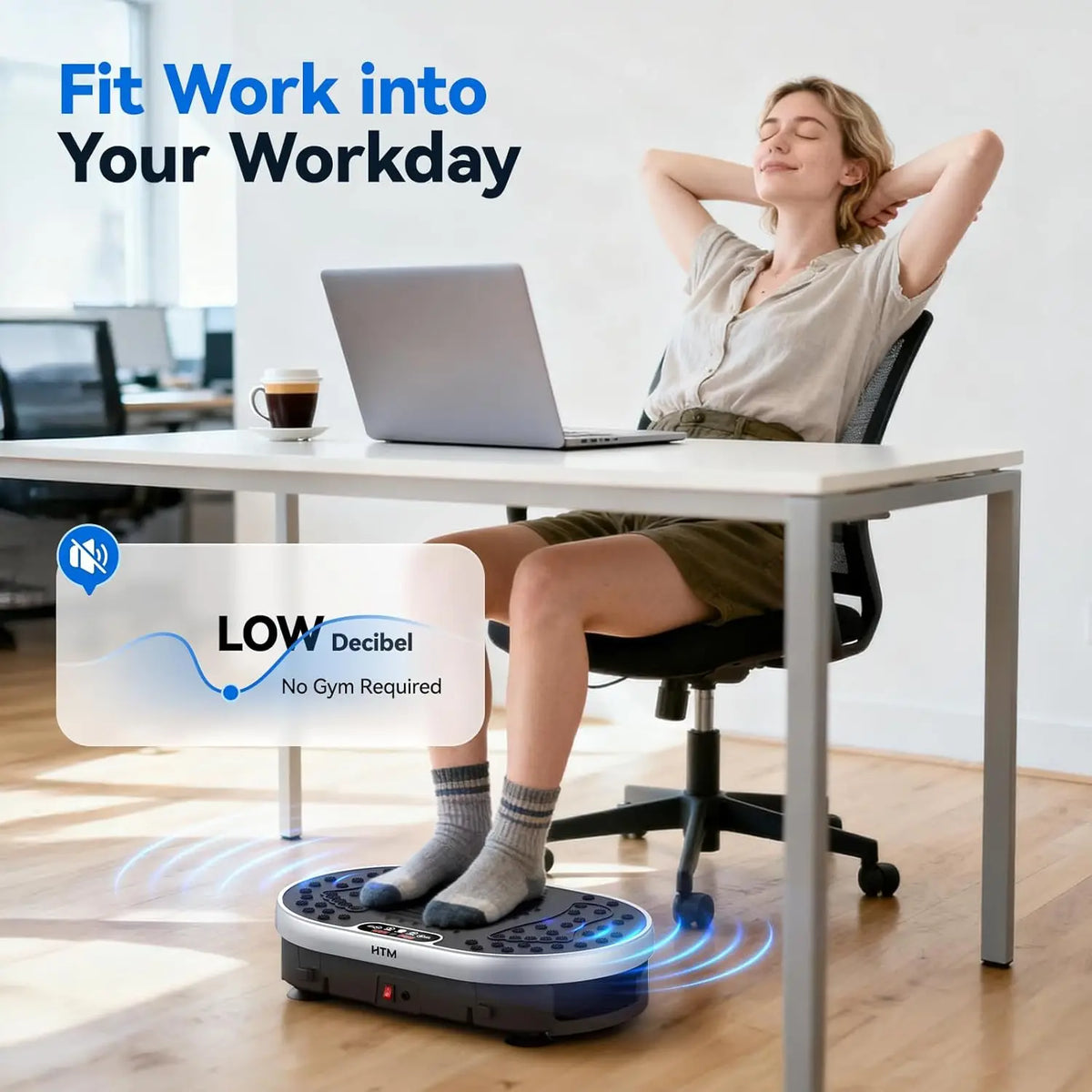 HTM Vibration Plate Exercise Machine 120 Speeds Preset Programs