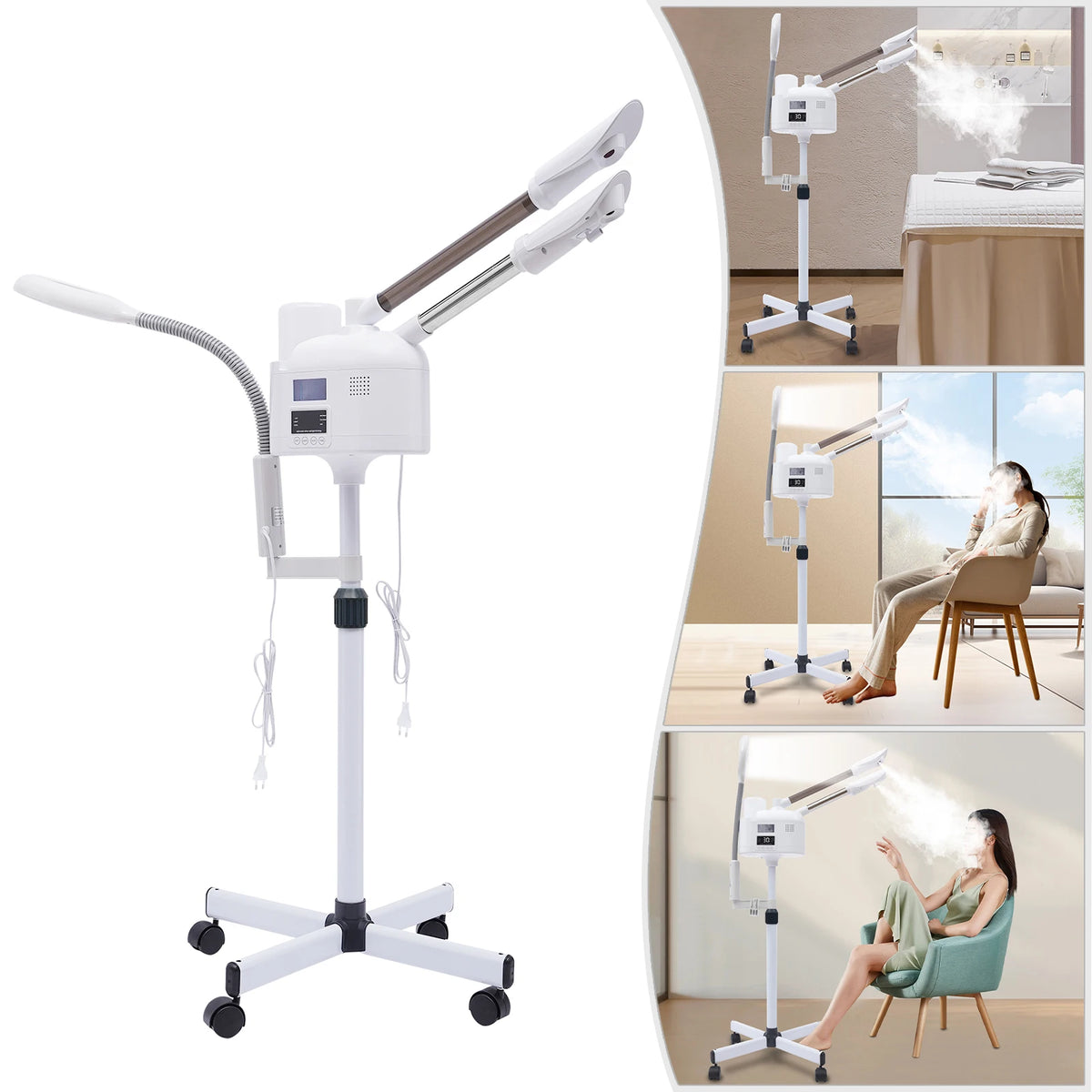 Bymaocar 3-in-1 Facial Steamer With Hot And Cold Nozzles