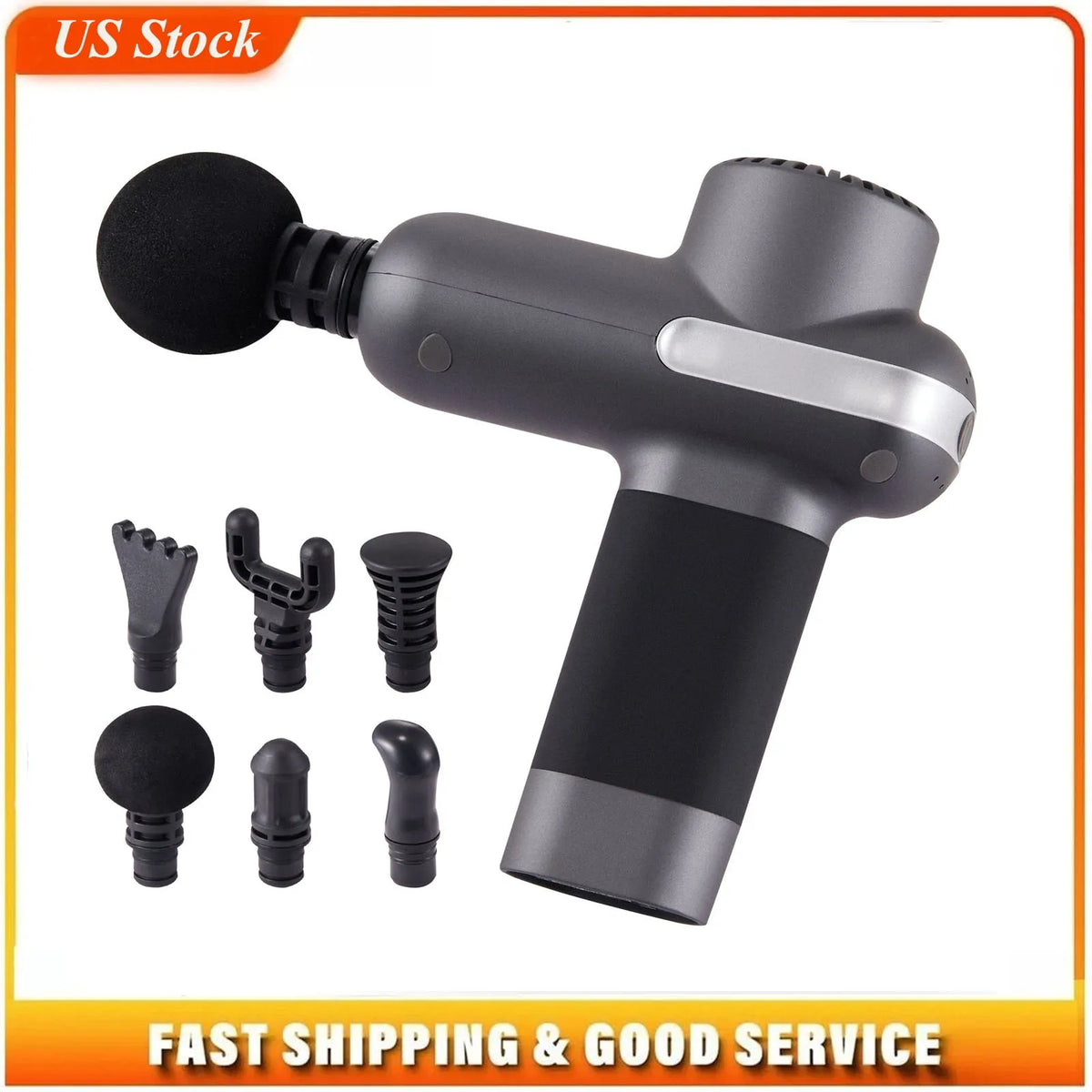 Percussion Massage Gun With 5 Speeds And 6 Massage Heads