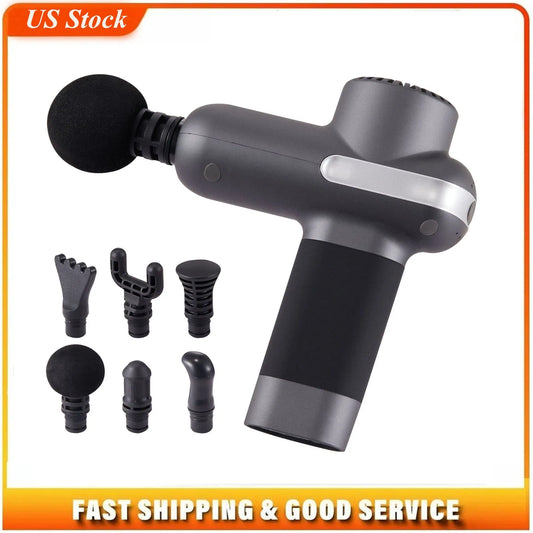 Percussion Massage Gun With 5 Speeds And 6 Massage Heads