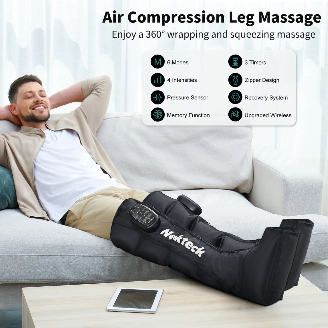 Nekteck Cordless Air Compression Leg Massager Boots for Relaxation