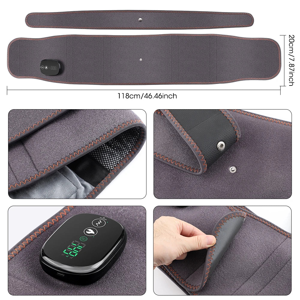 Agdoad Heated Vibration Waist Massager Belt With Red Light Therapy