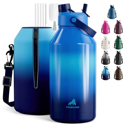Insulated Water Bottle With Straw And Spout Lid Leakproof