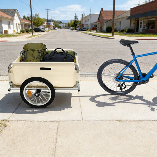 Bymaocar Foldable Bicycle Cargo Trailer With Waterproof Utility Bag