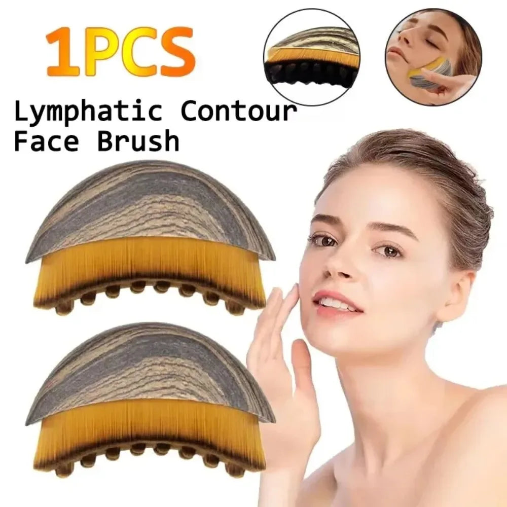 Lymphatic Facial Contour Brush for Gentle Drainage and Skin Sculpting
