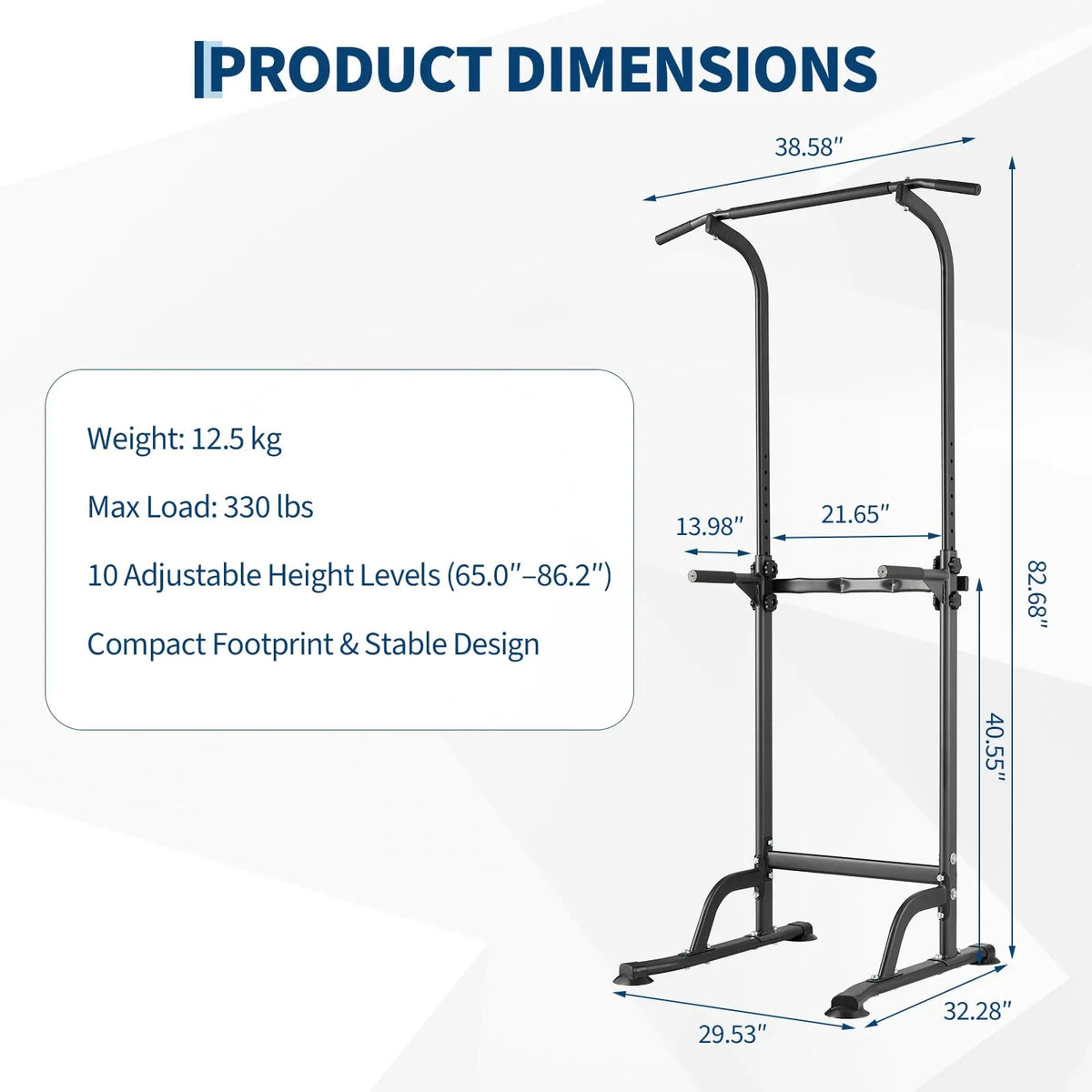 HiMISS Adjustable Power Tower With Pull Up And Dip Station
