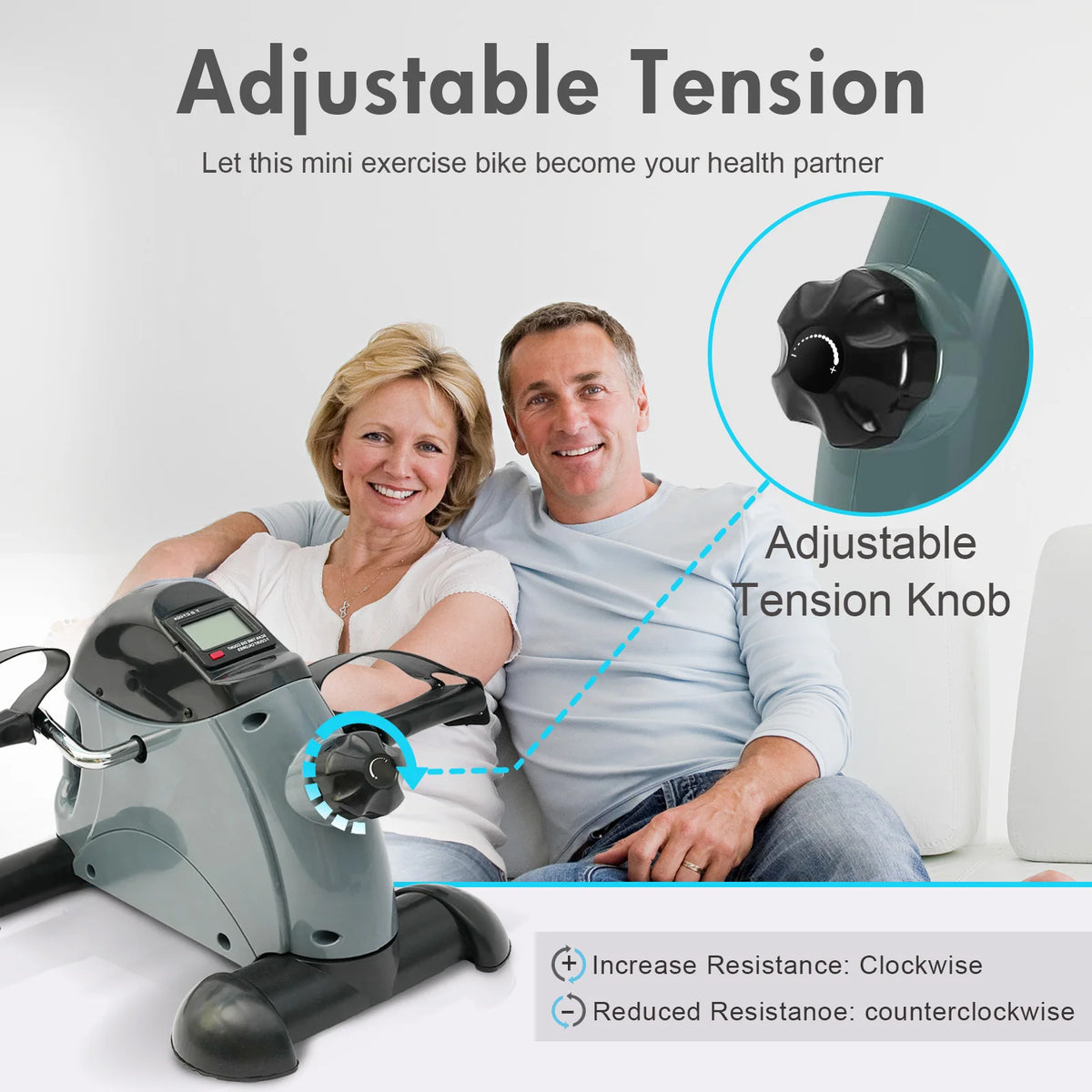 Motorized Under Desk Pedal Exerciser With Digital LCD Display