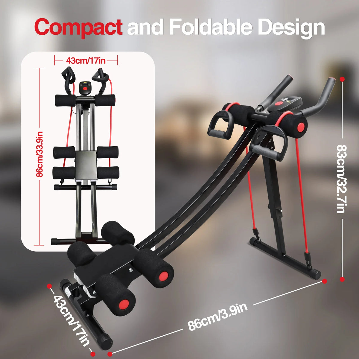 GIKPAL Foldable Ab Machine for Home Gym Core Workout Training